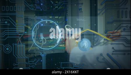 Image of text with globe and network of connections Stock Photo