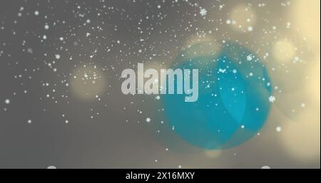 Image of globe and spots over spots of lights Stock Photo
