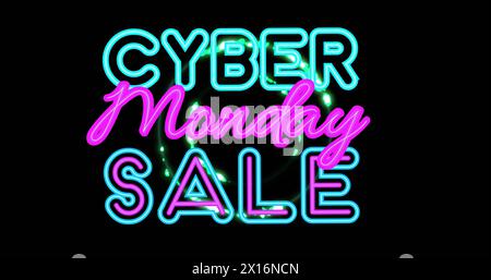 Image of cyber monday sale text over circles Stock Photo