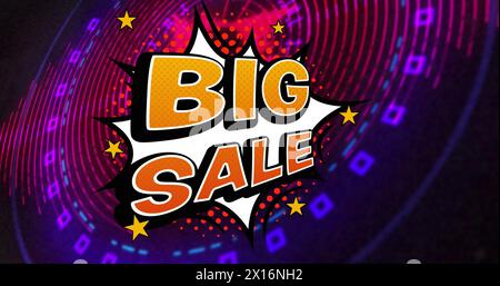 Image of big sale text over scope scanning Stock Photo