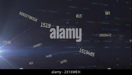 Image of numbers and financial data processing Stock Photo