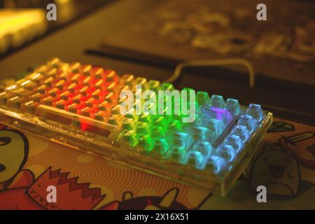 Professional backlit gaming keyboard Stock Photo