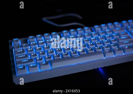 Professional backlit gaming keyboard Stock Photo