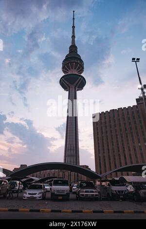 Liberation Tower, a 1,220 ft tower completed in 1996 in Kuwait City, Kuwait. Built for telecommunications, it also houses several government offices Stock Photo