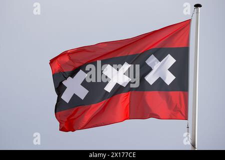 Amsterdam, Netherlands. 15th Apr, 2024. AMSTERDAM, 15-04-2024, Sportpark de Toekomst, Dutch Keuken Kampioen Divisie football, season 2023/2024, match between Jong Ajax and Cambuur. Flag Credit: Pro Shots/Alamy Live News Stock Photo