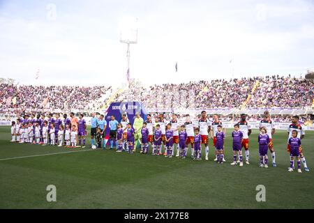 Florence, Italia. 15th Apr, 2024. Line up during the Serie a Tim match between Fiorentina and Genoa - Serie A TIM at Artemio Franchi Stadium - Sport, Soccer - Florence, Italy - Monday April 15, 2024 (Photo by Massimo Paolone/LaPresse) Credit: LaPresse/Alamy Live News Stock Photo