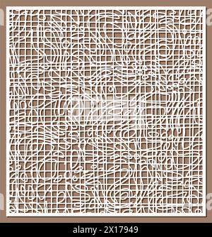 vector abstract background design pattern with straight and curved thin lines. square stencil geometric template Stock Vector