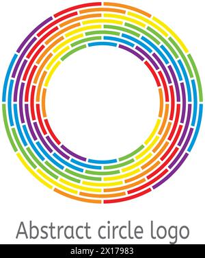 vector background of round circle with rainbow colors. abstract color circle logo for graphic design, business illustration Stock Vector