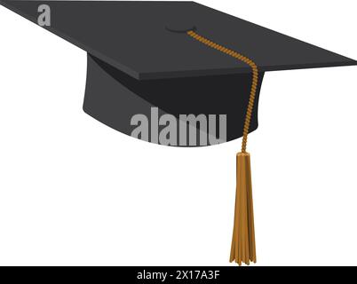 vector graduation cap isolated on white background. graduation hat illustration Stock Vector