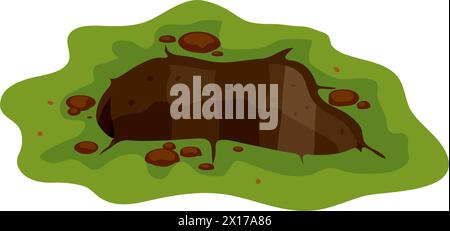 vector ground hole nature illustration. drawing of deep underground gap isolated on white background. surface hole in earth. ground pit cartoon flat s Stock Vector
