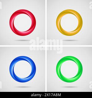 vector background of round wheel spiral circles with bright colors. colorful spiral circles Stock Vector