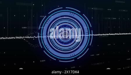 Image of scope scanning and financial data processing Stock Photo