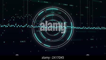 Image of scope scanning and financial data processing Stock Photo