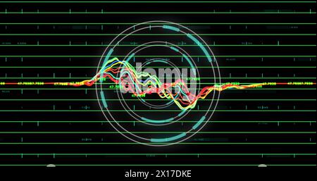 Image of processing data and rotating image image image green circles Stock Photo