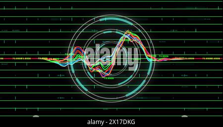 Image of processing data and rotating image image image green circles Stock Photo