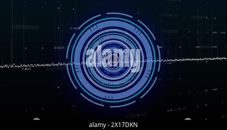 Image of scope scanning and financial data processing Stock Photo