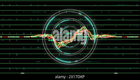 Image of processing data and rotating image image image green circles Stock Photo