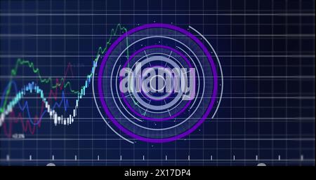 Image of scope scanning and financial data processing Stock Photo