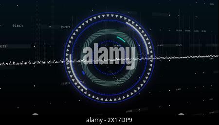 Image of scope scanning and financial data processing Stock Photo