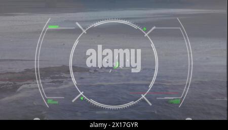 Image of scope scanning over processing with processing to processing circles Stock Photo