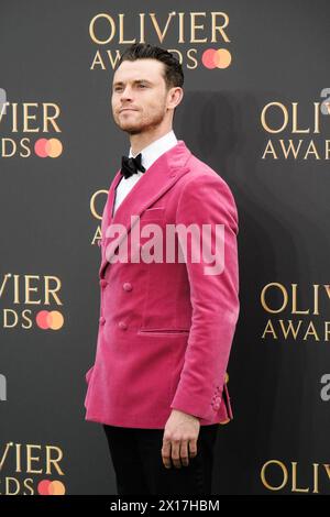 Charlie Stemp photographed arriving at the Olivier Awards 2024 with Mastercard at The Royal Albert Hall, London, UK on 14 April 2024 . Picture by Julie Edwards. Stock Photo