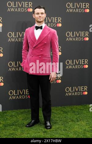 Charlie Stemp photographed arriving at the Olivier Awards 2024 with Mastercard at The Royal Albert Hall, London, UK on 14 April 2024 . Picture by Julie Edwards. Stock Photo