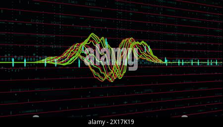 Image of data processing over grid Stock Photo