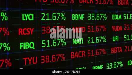 Image of financial data processing and statistics recording Stock Photo