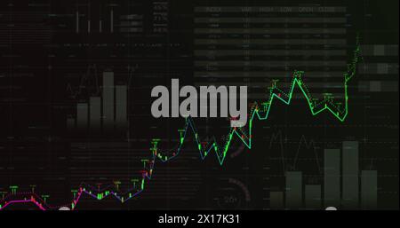 Image of financial data processing and statistics recording Stock Photo