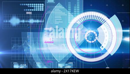 Image of data processing in on digital screen Stock Photo
