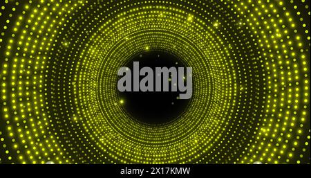 Image of spinning green glowing circles on black background Stock Photo ...