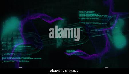 Image of online security chain, networks and data processing Stock Photo