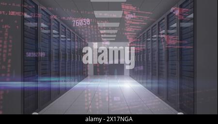 Image of data processing and globe on digital screen Stock Photo