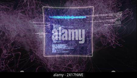 Image of floating binary coding Stock Photo