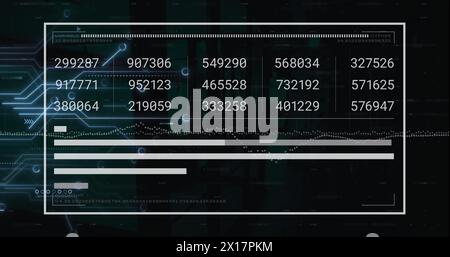 Image of padlock icon over screen with data processing Stock Photo