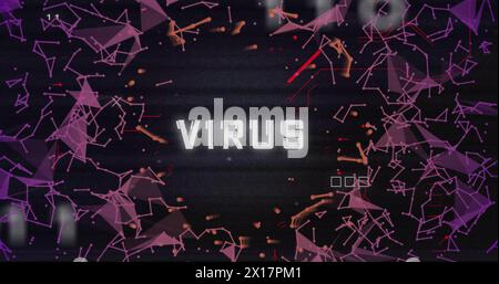 Image of virus text over data processing Stock Photo