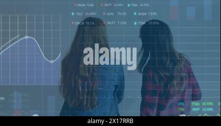 A group of female executives are discussing over sticky notes in the office the image of the stock m Stock Photo