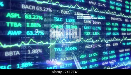 Image of financial data processing over statistics Stock Photo