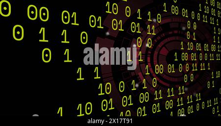 Image of financial data processing over binary coding Stock Photo