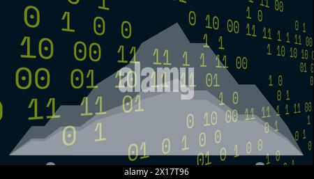 Image of data processing over binary coding Stock Photo