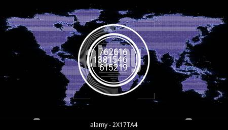 Image of financial data processing over world map Stock Photo