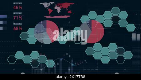 Image of data processing over world map Stock Photo