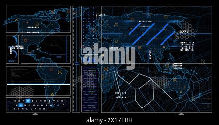 Image of financial data processing over world map Stock Photo