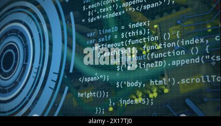 Image of text with globe and network of connections Stock Photo
