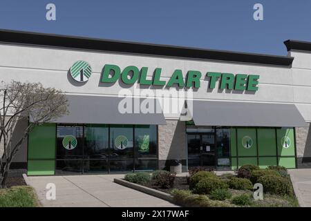 Indianapolis - April 13, 2024: Dollar Tree Discount Store. Dollar Tree offers an eclectic mix of products for a dollar and a quarter. Stock Photo