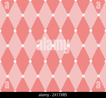 Pink geometric rhombs in a seamless vector pattern, great for chic and playful interior designs Stock Vector