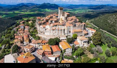 Italy travel and landmarks. Capalbio - charming small traditional top hill village (borgo) in Tuscany. Grosetto province. considered one of the most b Stock Photo