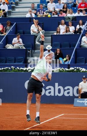 Barcelona, Spain. 15th Apr, 2024. Roberto Bautista in action during the Barcelona Open Banc de Sabadell Tennis Tournament at the Reial Club de Tennis Barcelona in Barcelona, Spain. Credit: Christian Bertrand/Alamy Live News Stock Photo