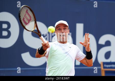 Barcelona, Spain. 15th Apr, 2024. Roberto Bautista in action during the Barcelona Open Banc de Sabadell Tennis Tournament at the Reial Club de Tennis Barcelona in Barcelona, Spain. Credit: Christian Bertrand/Alamy Live News Stock Photo