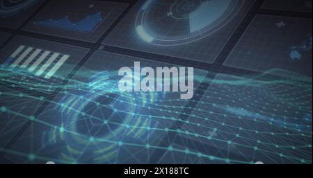 Image of data processing over shapes Stock Photo